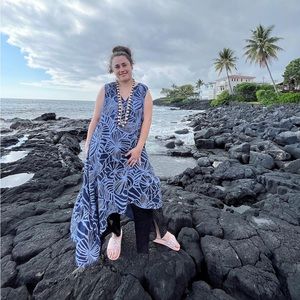 Blue floral maxi dress
